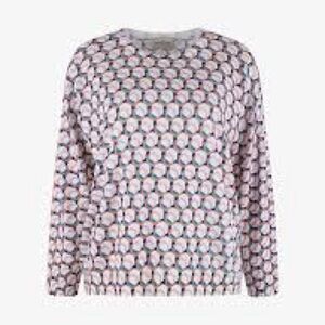 BRUNO MANETTI Geometric Top Lightweight Sweater  44 L XL Pink Blue Cotton Shirt
